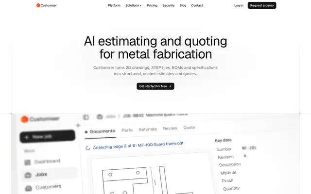 Customiser website